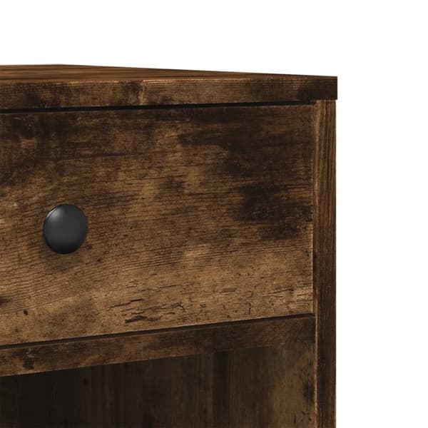 vidaXL printerstativ med hjul 60x40x68,5 cm røget egetræsfarve