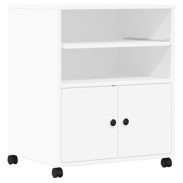 vidaXL printerstativ med hjul 60x48x74 cm hvid