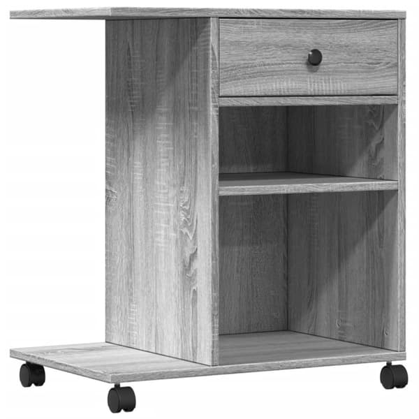 vidaXL printerstativ med hjul 60x40x68,5 cm grå sonoma-eg