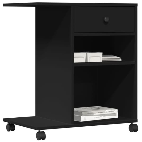 vidaXL printerstativ med hjul 60x40x68,5 cm sort