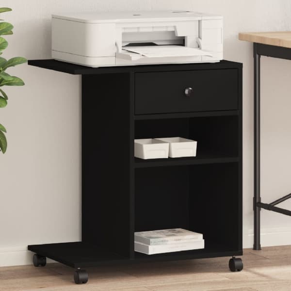 vidaXL printerstativ med hjul 60x40x68,5 cm sort