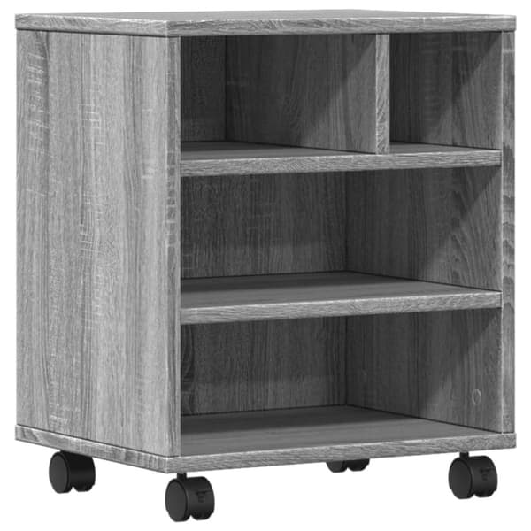printerstativ med hjul 41x32x48 cm grå sonoma-eg