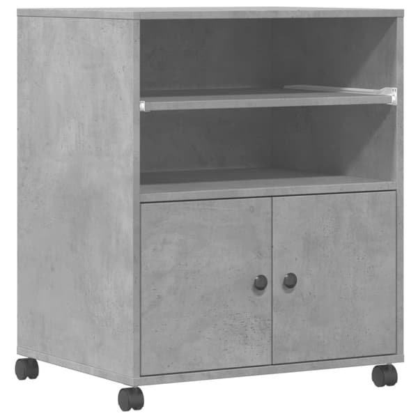 printerstativ med hjul 60x48x74 cm betongrå