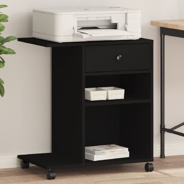 printerstativ med hjul 60x40x68,5 cm sort