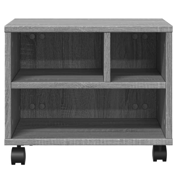 printerstativ med hjul 41x32x34,5 cm grå sonoma-eg