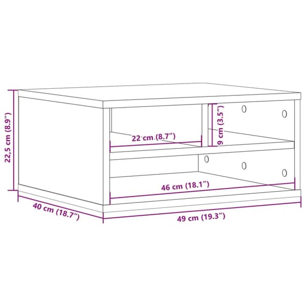printerstativ 49x40x22,5 cm konstrueret træ hvid