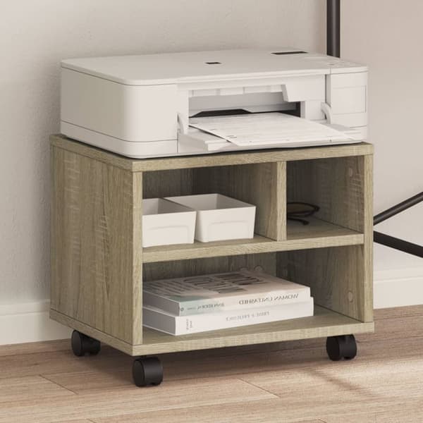 printerstativ med hjul 41x32x34,5 cm sonoma-eg
