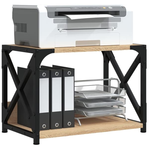 printerstativ 2 hylder 44x26x31,5 cm konstrueret træ sonoma-eg