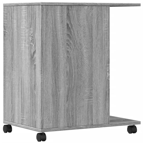 printerstativ med hjul 60x40x68,5 cm grå sonoma-eg
