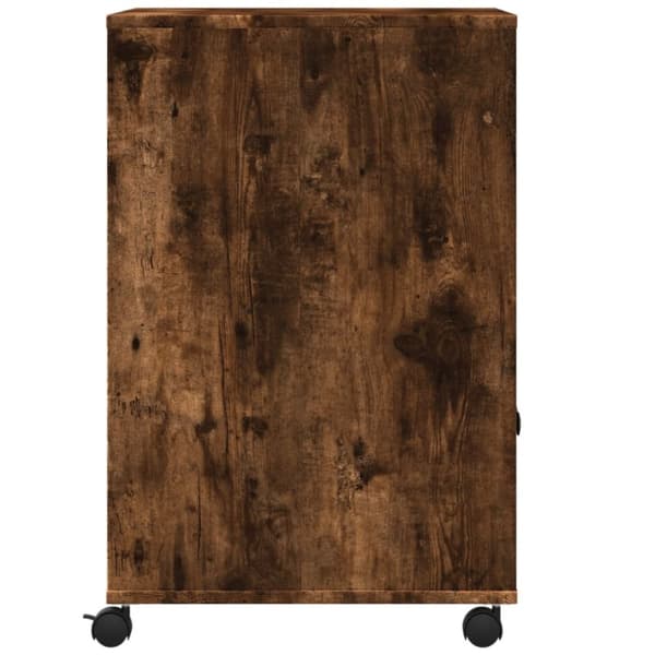 printerstativ med hjul 60x48x74 cm røget egetræsfarve