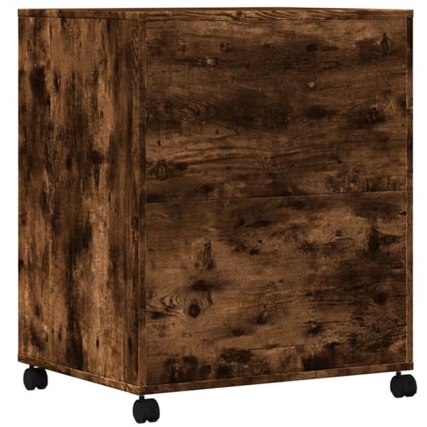 printerstativ med hjul 60x48x74 cm røget egetræsfarve
