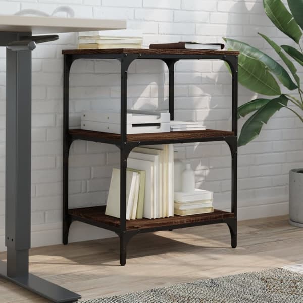 Tulostinteline 3 tasoa ruskea tammi 50x41x75 cm tekninen puu