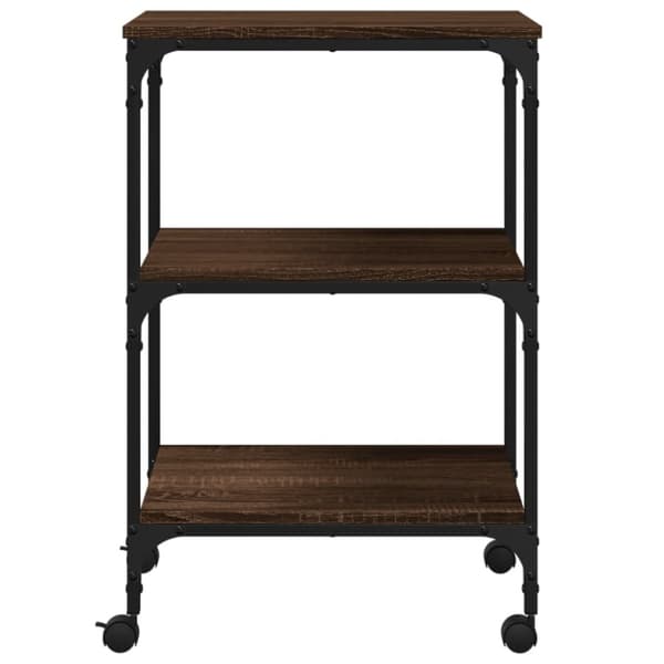 Tulostinteline 3 tasoa ruskea tammi 50x41x75 cm tekninen puu