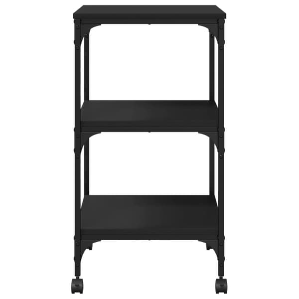 Tulostinteline 3 tasoa musta 50x41x75 cm tekninen puu