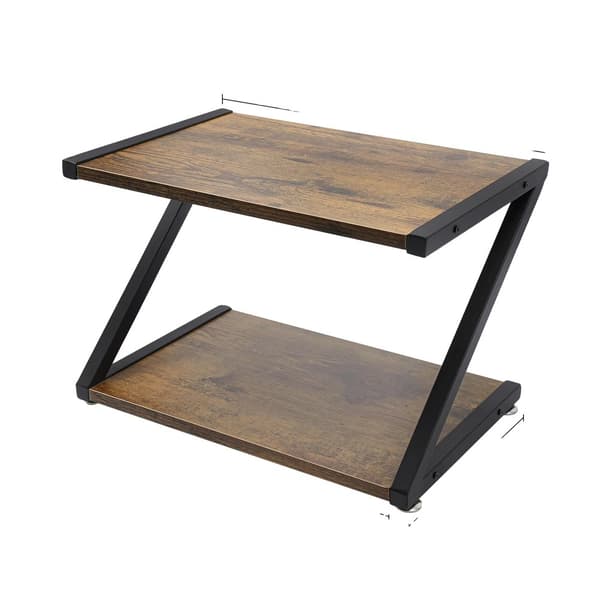 Skrivebordsprinterstand, 2-lags design, Z-formet struktur, justerbare fødder,Chokolade