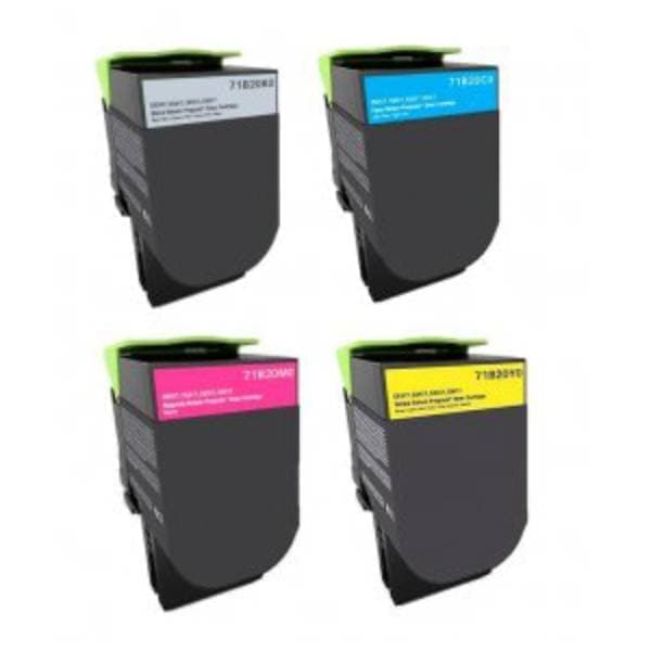 Kompatibel - Lexmark CS317/CS417 combo pack 4 stk Lasertoner - BK/C/M/Y 9900 sider