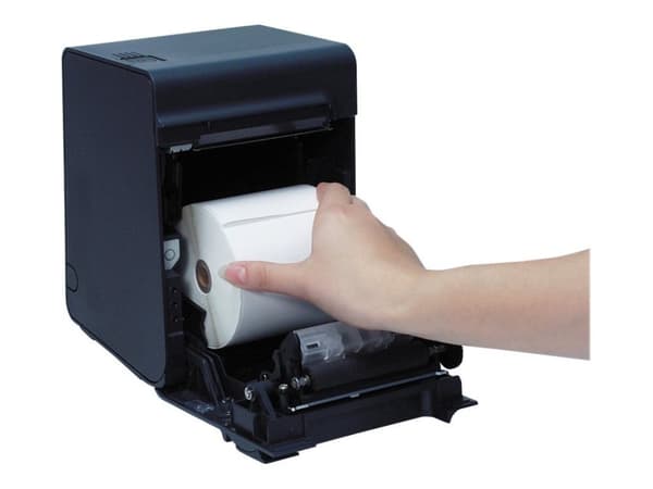 Epson TM L90 - Kvitteringsskriver - termolinje - Rull (7,95 cm) - 203 x 203 dpi - inntil 150 mm/sek - USB 2.0, LAN - kutter - mørk grå