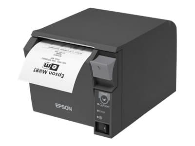 Epson TM T70II - Kvitteringsskriver - termolinje - Rull (8 cm) - 180 dpi - inntil 250 mm/sek - USB 2.0, seriell - kutter - mørk grå