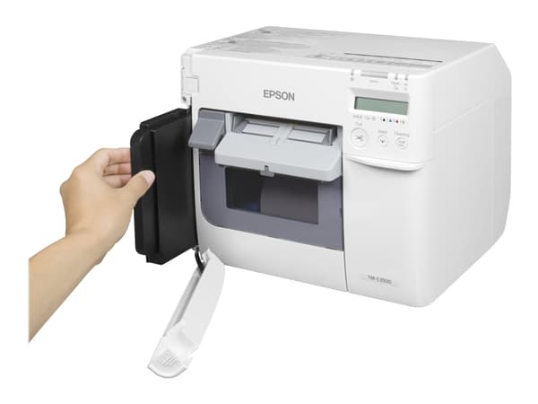 Epson TM C3500 - Etikettskriver - farge - ink-jet - 112 mm (bredde) - 720 x 360 dpi - inntil 103 mm/sek - LAN, USB-vert - kutter