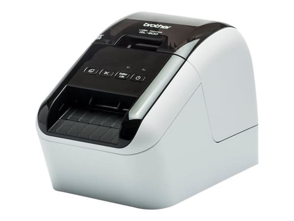Brother QL-800 - Etikettskriver - tofarget (monokrom) - direktetermisk - Rull (6,2 cm) - 300 x 600 dpi - inntil 93 etiketter/min - USB 2.0 - kutter - Sort, Grå