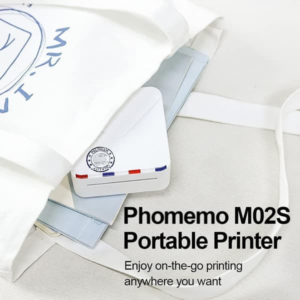 Phomemo M02S Termo Fotoskriver 300 dpi Med 7 ruller