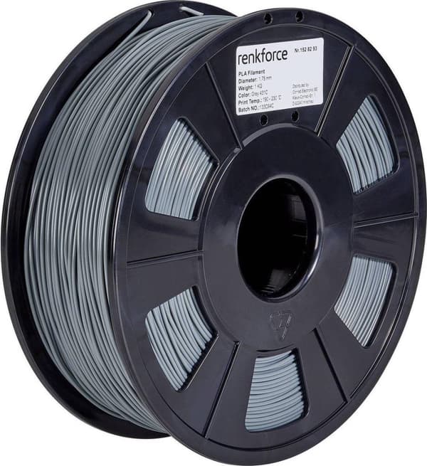 Renkforce RF-4511192 Filament PLA plast 1,75 mm 1000 g Grå 1 stk.