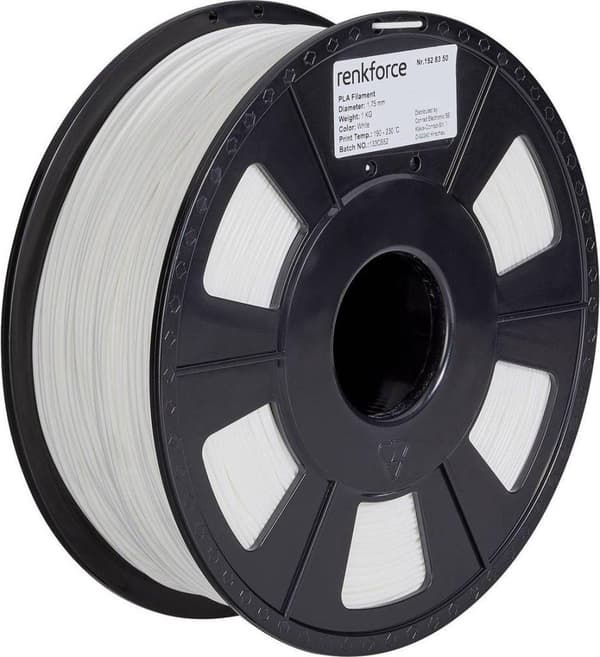 Renkforce RF-4511190 Filament PLA plast 1,75 mm 1000 g Hvid 1 stk.