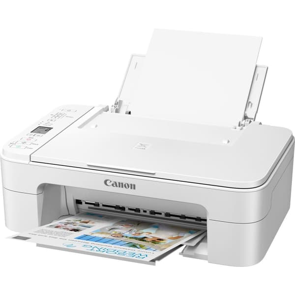 Canon PIXMA TS3351 farveinkjet multifunktionsenhed (print, scan, kopi, 3,8 cm LCD-skærm, WLAN, print-app, 4.800 x 1.200 dpi) hvid