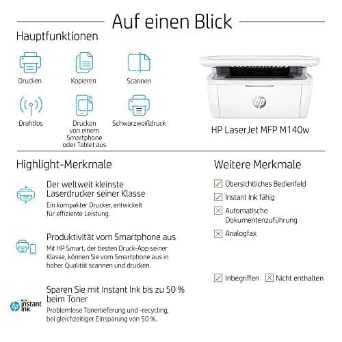HP LaserJet M140w Laser A4 600 x 600 DPI 20 ppm Wi-Fi (2A130F)