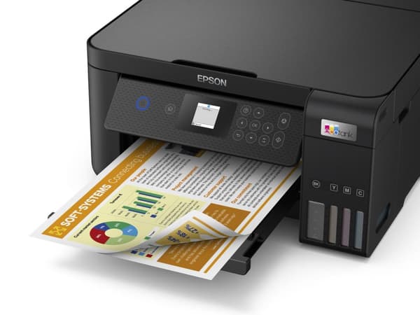 Epson EcoTank ET-2851 - multifunktionsprinter - farve - inkjet - genopfyldelig - A4 (medie) - op til 10,5 sider/min. (Udskriv) - 100 ark - USB, Wi-Fi
