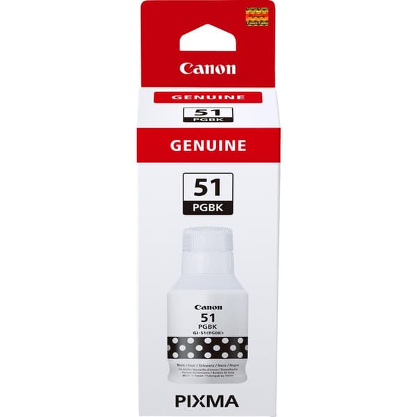 Canon GI-51 PGBK bläck svart - hög kapacitet, 135 ml skrivarbläck för PIXMA MegaTank bläckstråleskrivare, ORIGINAL bläckflaska