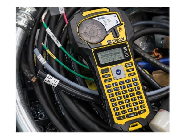 Brady M210 - Etikettskrivare - svartvit - termisk överföring - Rulle (1,91 cm) - 203 dpi - upp till 10 mm/sek - gul, svart