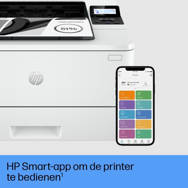 HP LaserJet Pro 4002dw -tulostin, tulostus, kaksipuolinen tulostus; Ensimmäinen sivu nopeasti ulos; kompakti koko; Energiatehokas; Optimaalinen turval Valkoinen
