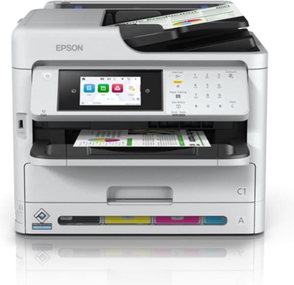 Epson WorkForce Pro WF-C5890DWF - Multifunktionsskrivare - färg - bläckstråle - A4/Legal (media) - upp till 25 sidor/min. (Skriv ut) - 330 ark - 33,6 Svart, Grå