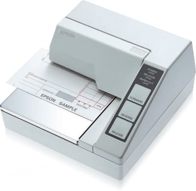 Epson TM-U 295, RS232, vit recept-/kvittoskrivare, matrisutskrift, utskriftsbredd (max.): 65 mm, hastighet (max.): 2,1 lps, RS232, ESC/POS, beställ se