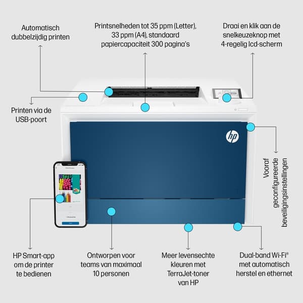 HP Color LaserJet Pro 4202dw - Tulostin - Väri - Kaksipuolinen - Laser - A4/Legal - 600 x 600 dpi - jopa 35 sivua/min. (mustavalkoinen)/jopa 33 sivua/
