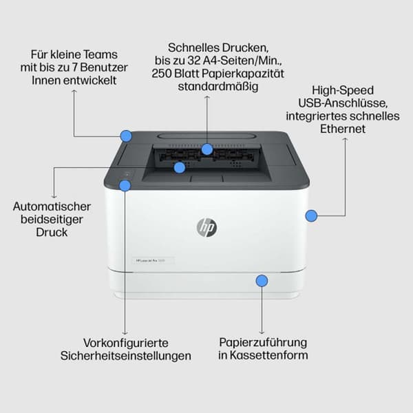 Hp Multifunktionsskrivare Laserjet Pro 3002dw Silver One Size / EU Plug