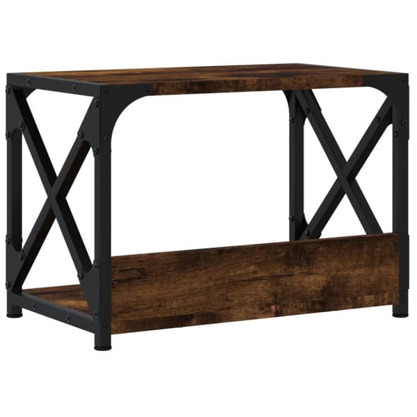 printerstativ 2 hylder 44x26x31,5 cm konstrueret træ røget eg