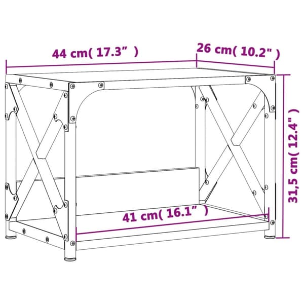 Tulostinteline 2 tasoa musta 44x26x31,5 cm tekninen puu