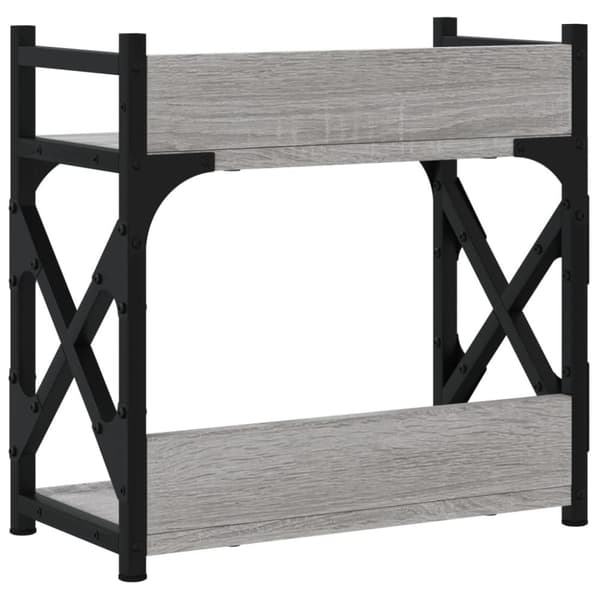 printerstativ 40x20x40 cm 2 hylder konstrueret træ grå sonoma