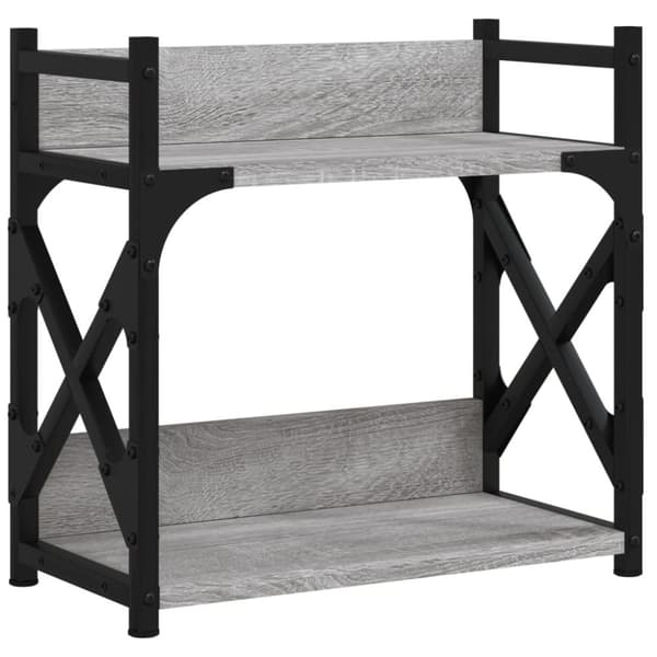 printerstativ 40x20x40 cm 2 hylder konstrueret træ grå sonoma