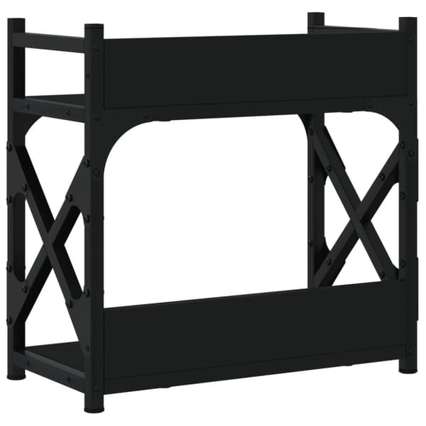 printerstativ 40x20x40 cm 2 hylder konstrueret træ sort