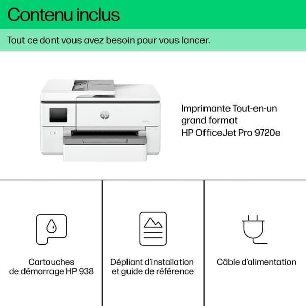 HP OfficeJet Pro 9720e A3 duplex allt-i-ett-skrivare, 3 månaders Instant Ink ingår med HP+