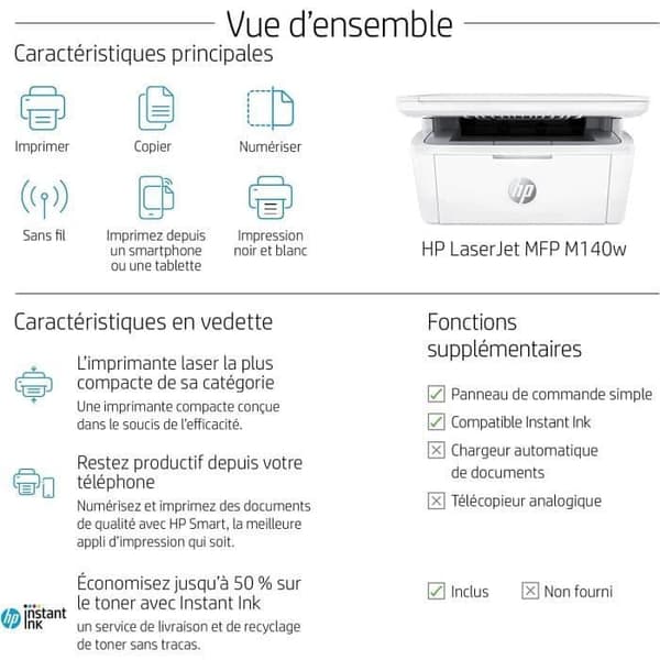 HP LaserJet M140w svartvit laser multifunktionsskrivare