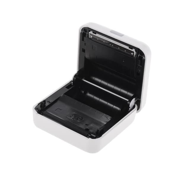Trådlös BT I Mini Pocket termisk skrivare, tryck för bild/etikett/foto/memo med USB-kabel-vit