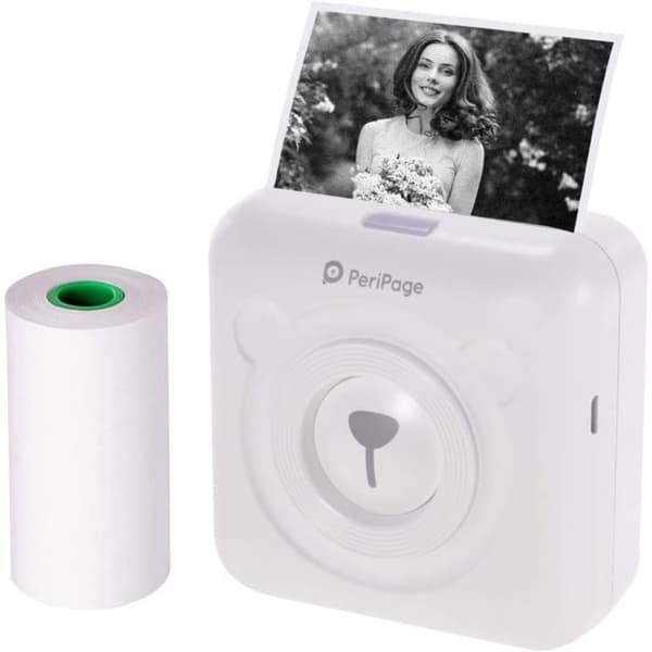 PeriPage Mini Wireless BT termisk skrivare för etiketter, klistermärken, foto, PM, kvitton, AR-fotofunktion med A143-kabel