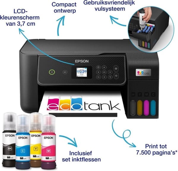 Epson EcoTank ET-2870 Inkjet A4 5760 x 1440 DPI 33 sider pr. minut WiFi (C11CJ66421)
