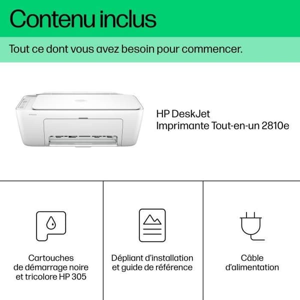 HP DeskJet 2810e Color Inkjet All-in-One-skrivare - 3 månaders Instant-bläck ingår med HP+