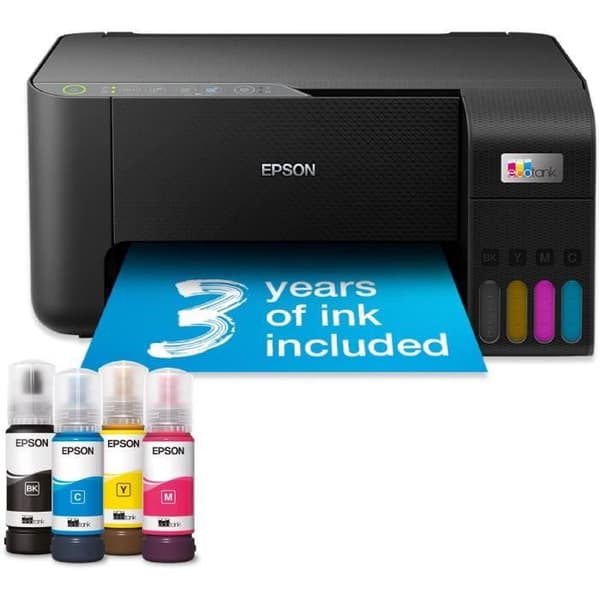 Multifunktionsskrivare - Epson - EcoTank ET-2862 - Wi-Fi - Bläckbehållare - Upp till 3 års bläck ingår Svart