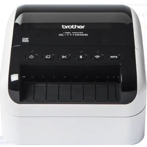 Etikettskrivare - BROTHER - QL-1110NWBC - Termisk direkt - 300 x 300 DPI - Wifi och USB Svart, Vit